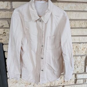 Uniqlo Light Beige Utility Button-Up Jacket